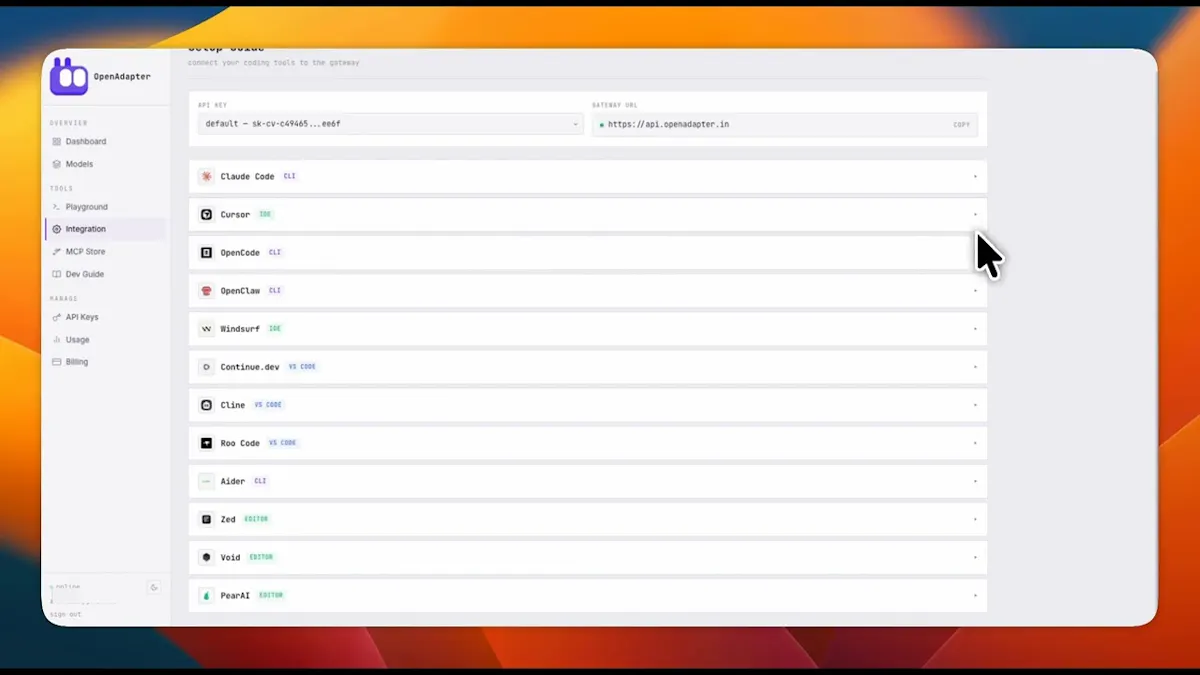 OpenAdapter screenshot 1